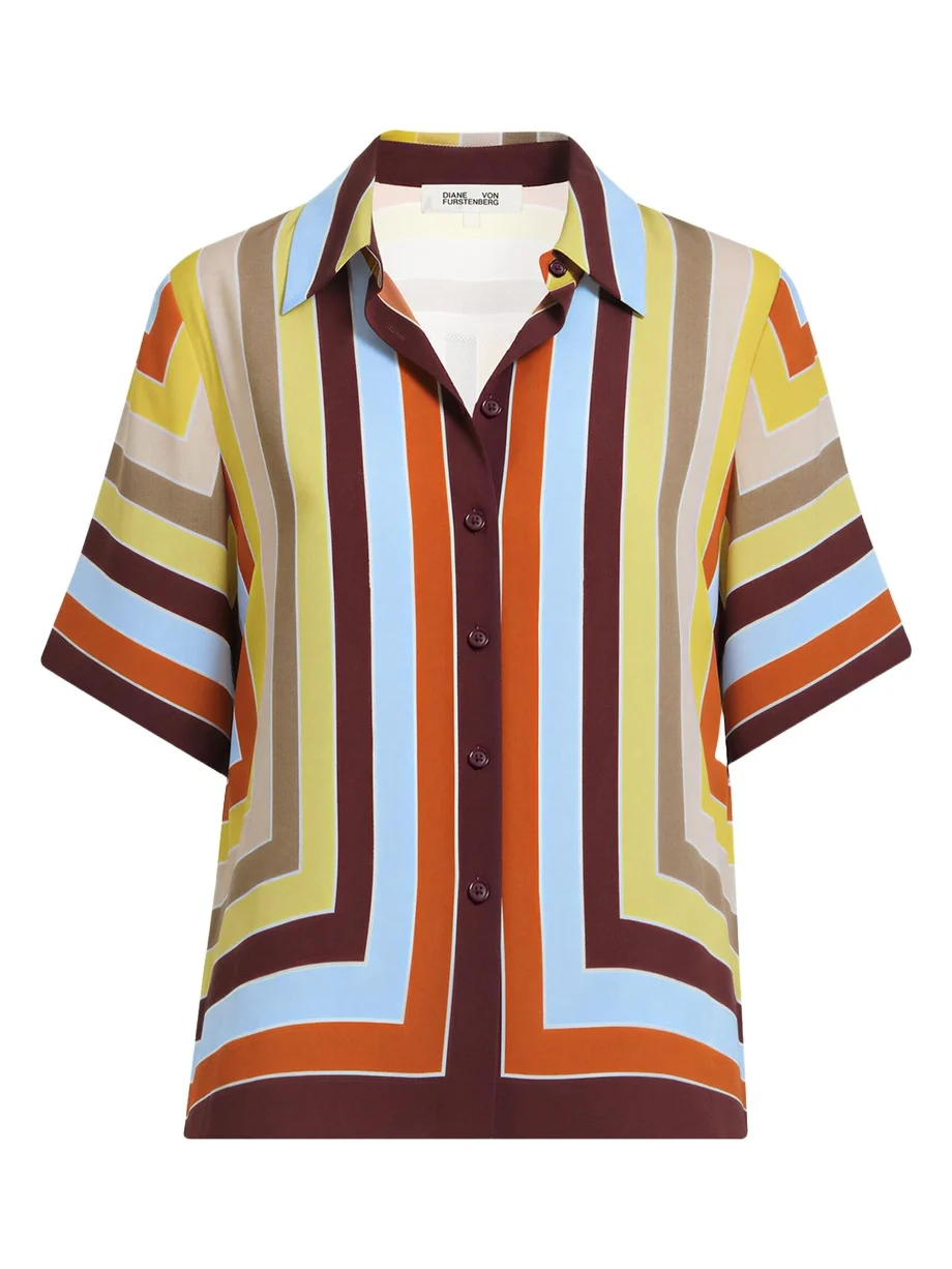 Diane von Furstenberg Alexa Striped Silk Shirt