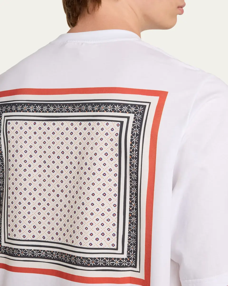 MORDECAI Men's Cotton Jersey Foulard-Print Crewneck T-Shirt | Thumbnail 5