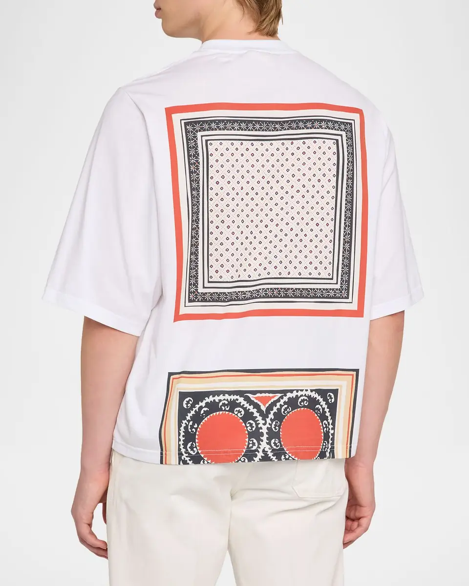 MORDECAI Men's Cotton Jersey Foulard-Print Crewneck T-Shirt | Thumbnail 9