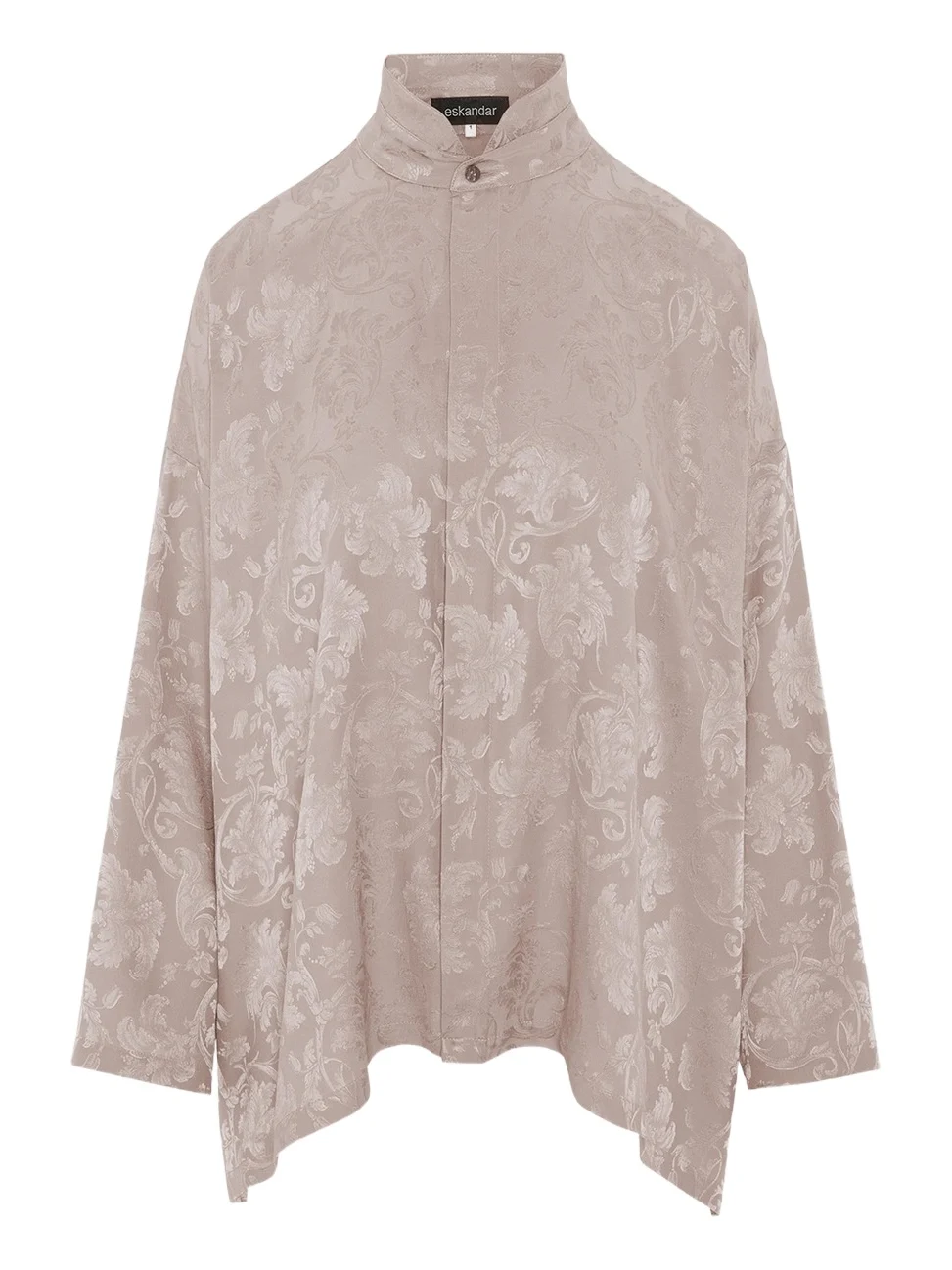 Wide A-Line Double Stand Collar Shirt - Mid Plus Length