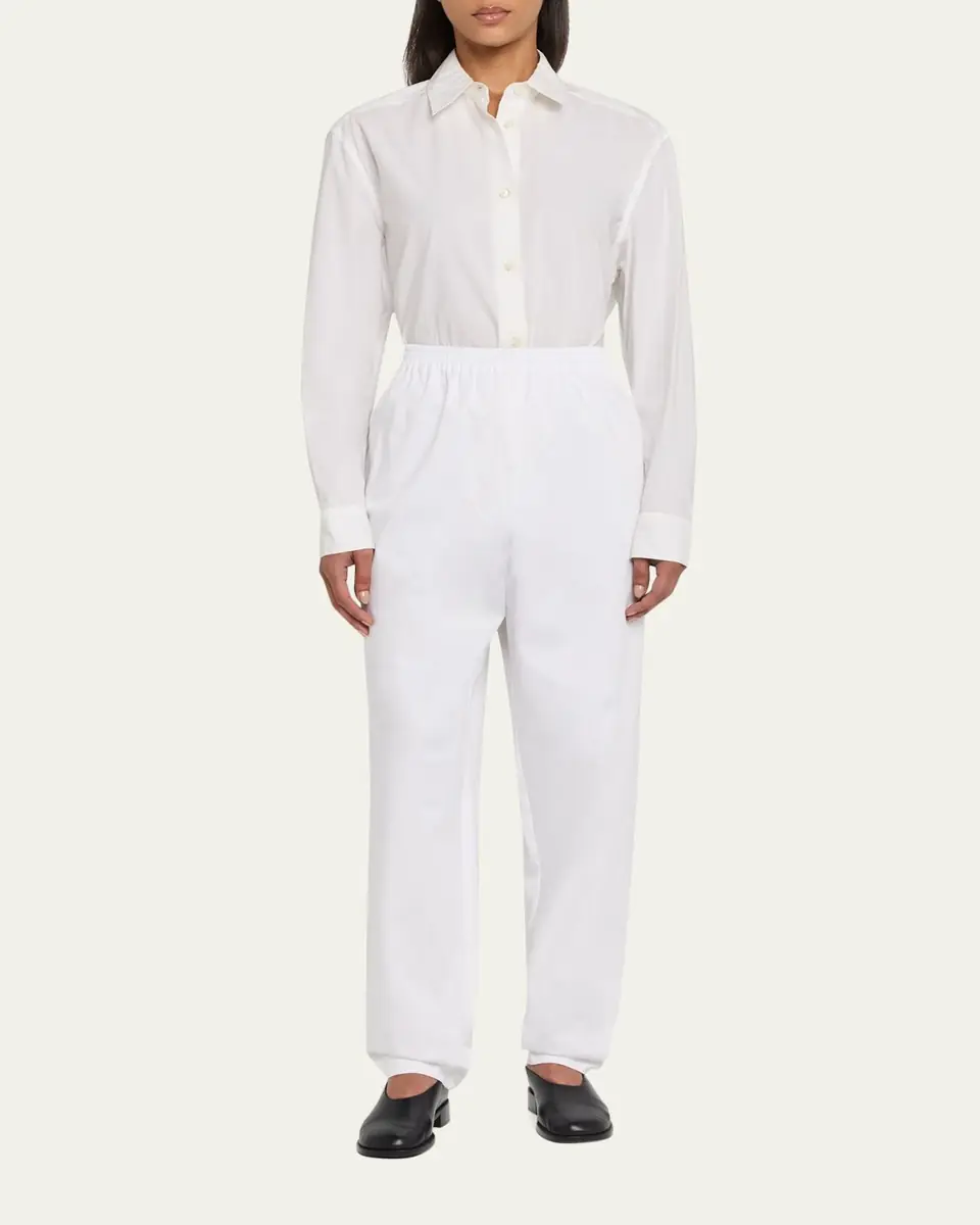 Eskandar Cotton Stretch Tapered Regular Trousers | Thumbnail 2