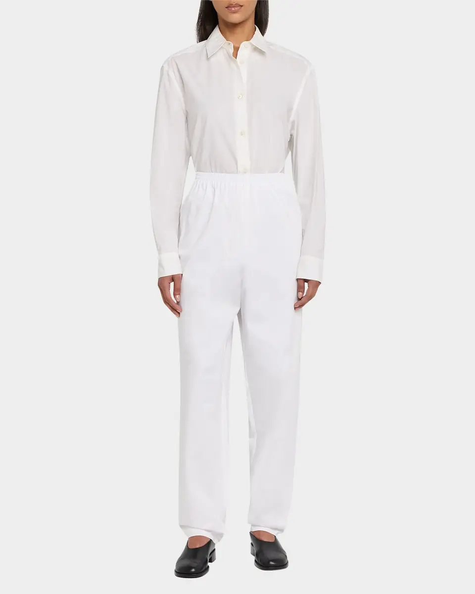 Eskandar Cotton Stretch Tapered Regular Trousers | Thumbnail 6