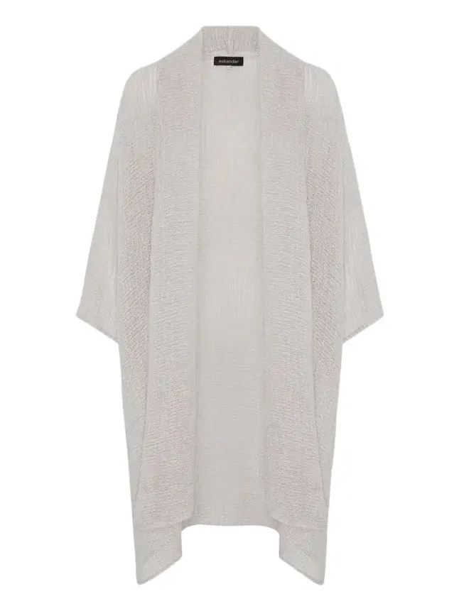 Wide A-Line Scrunch Shawl Collar Jacket - Very Long