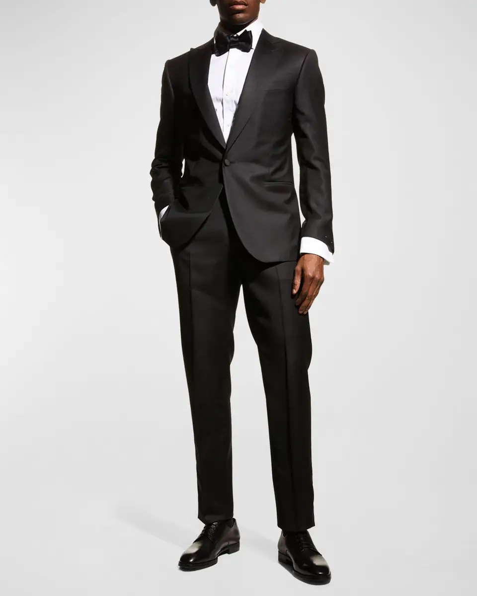 CORNELIANI Men's Solid Peak-Lapel Tuxedo | Thumbnail 2 CORNELIANI Men's Solid Peak-Lapel Tuxedo | Thumbnail 2