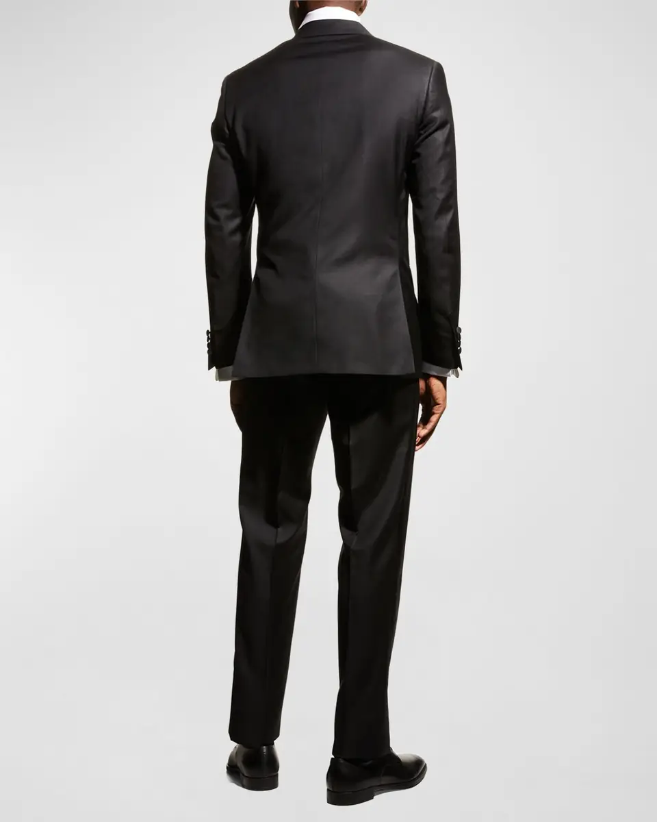 CORNELIANI Men's Solid Peak-Lapel Tuxedo | Thumbnail 4 CORNELIANI Men's Solid Peak-Lapel Tuxedo | Thumbnail 4