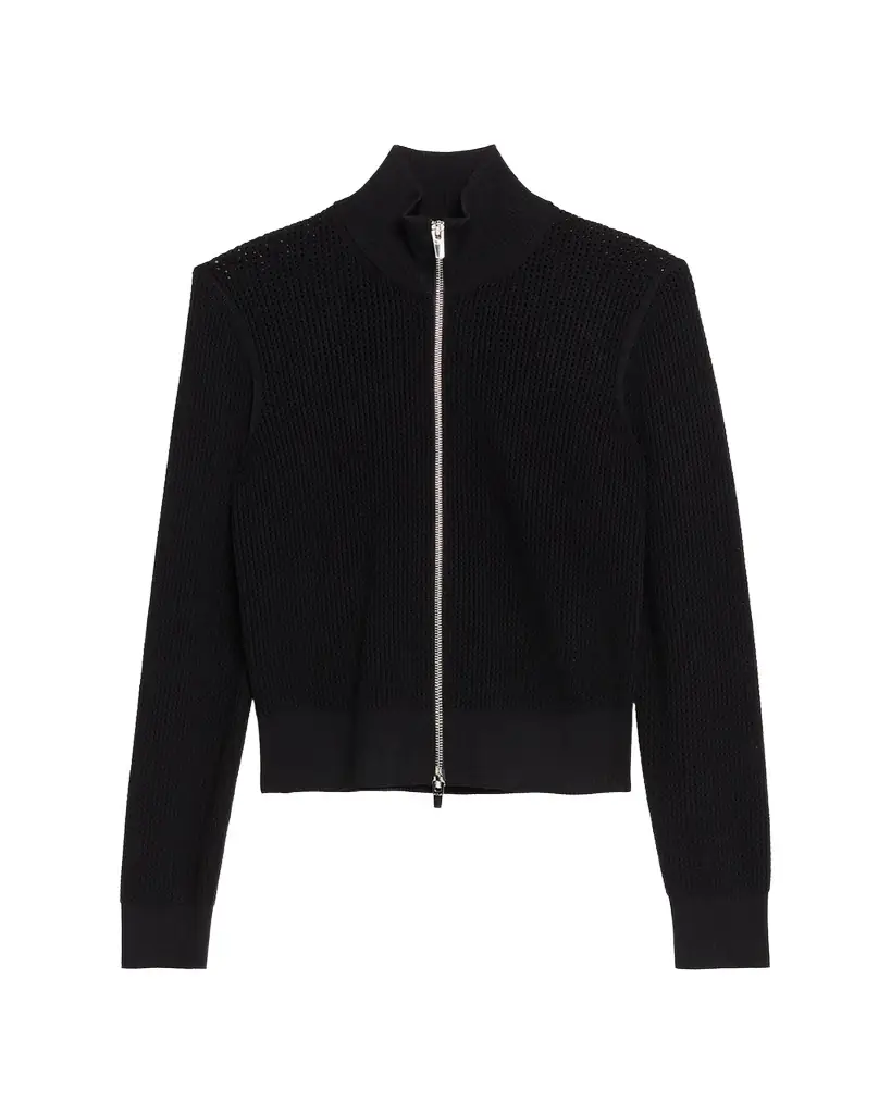 A.L.C. Jax Open-Work Zip Cardigan | Image 1 A.L.C. Jax Open-Work Zip Cardigan | Image 1