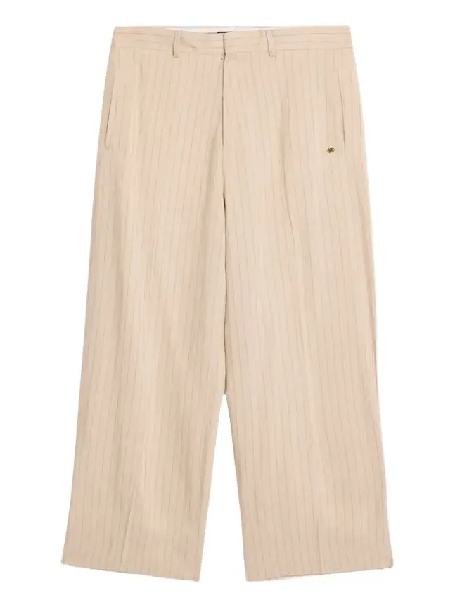 Men's Striped Linen-Blend Tailored Pants