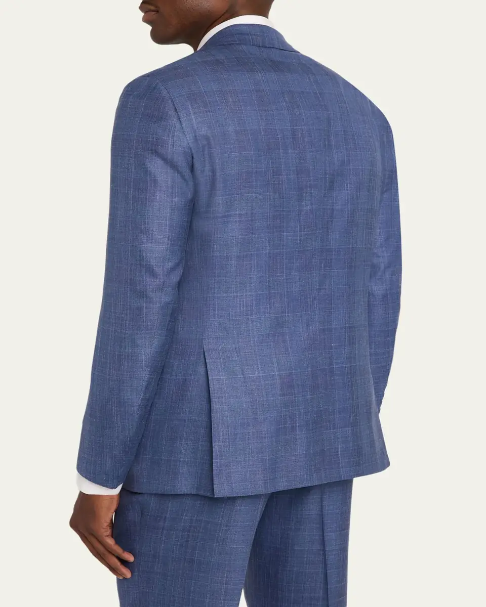 Kiton Men's Virgin Wool and Silk Plaid Two-Piece Suit | Thumbnail 5 Kiton Men's Virgin Wool and Silk Plaid Two-Piece Suit | Thumbnail 5