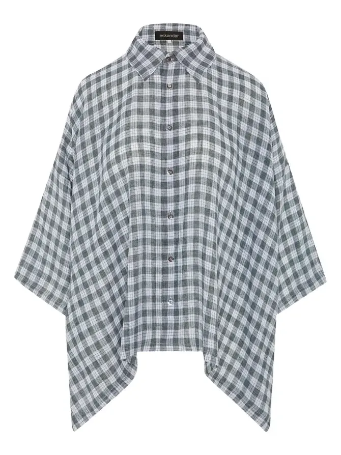 Linen DPS Short Sleeve Shirt With Collar - Mid Plus Length