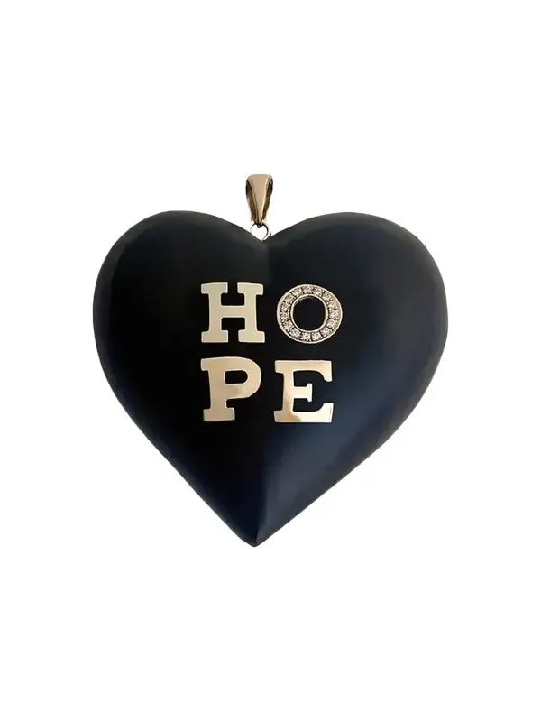 Haute Victoire HOPE Ebony and Diamond Pendant