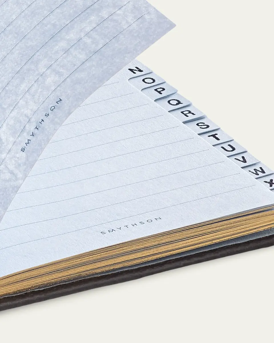 Smythson "Little Black Book" Wafer Fashion Address Book in Panama Leather | Thumbnail 3