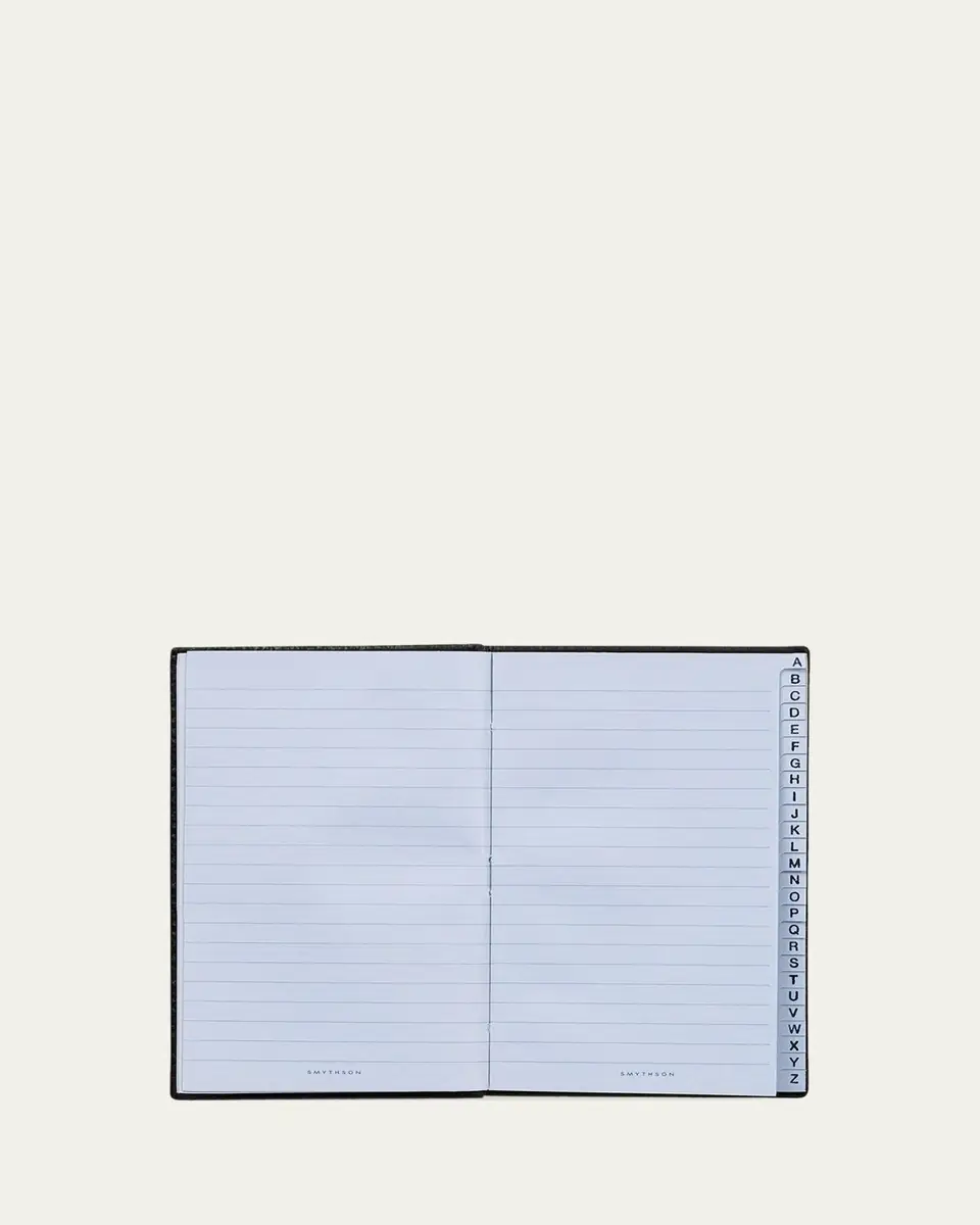 Smythson "Little Black Book" Wafer Fashion Address Book in Panama Leather | Thumbnail 4