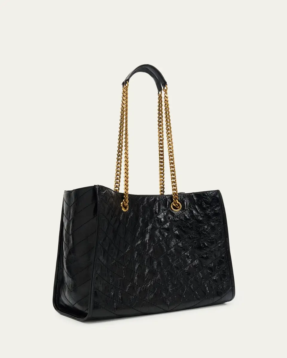 Saint Laurent Niki YSL Chevron Quilted Shopping Tote Bag | Thumbnail 3 Saint Laurent Niki YSL Chevron Quilted Shopping Tote Bag | Thumbnail 3