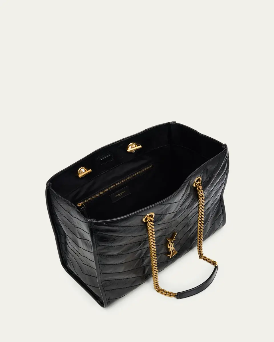 Saint Laurent Niki YSL Chevron Quilted Shopping Tote Bag | Thumbnail 4 Saint Laurent Niki YSL Chevron Quilted Shopping Tote Bag | Thumbnail 4