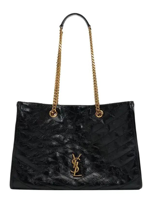 Saint Laurent Niki YSL Chevron Quilted Shopping Tote Bag