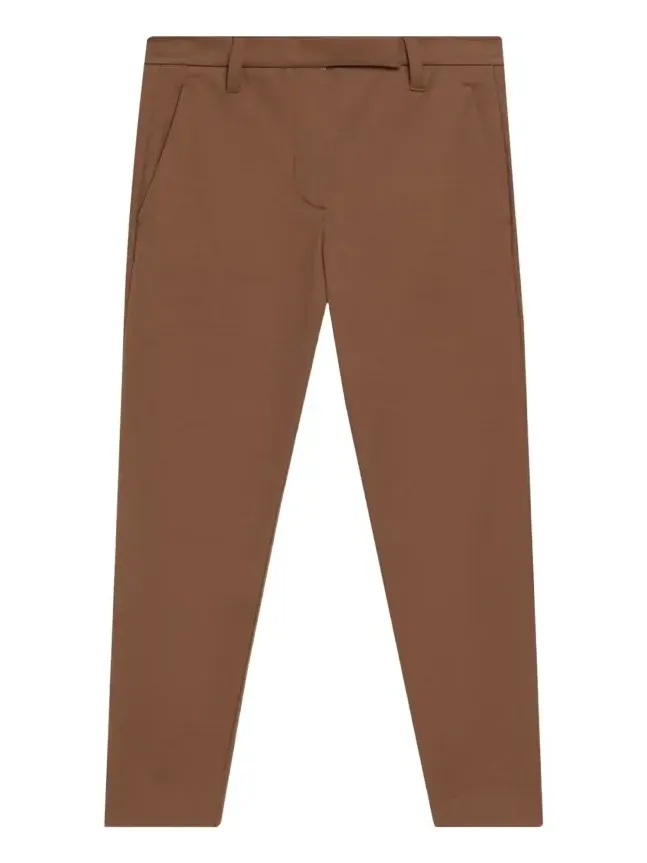 Cotton Twill Slim-Leg Ankle Pants