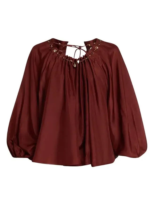 Zimmermann Aster Gathered Bead Blouse
