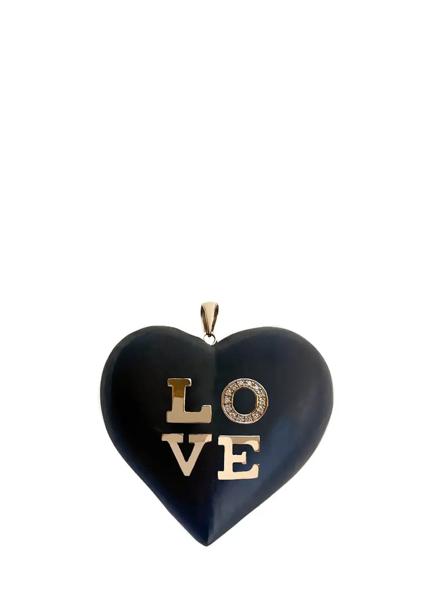 Haute Victoire LOVE Ebony and Diamond Pendant | Thumbnail 3 Haute Victoire LOVE Ebony and Diamond Pendant | Thumbnail 3