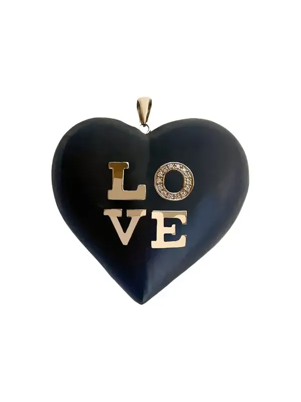 Haute Victoire LOVE Ebony and Diamond Pendant