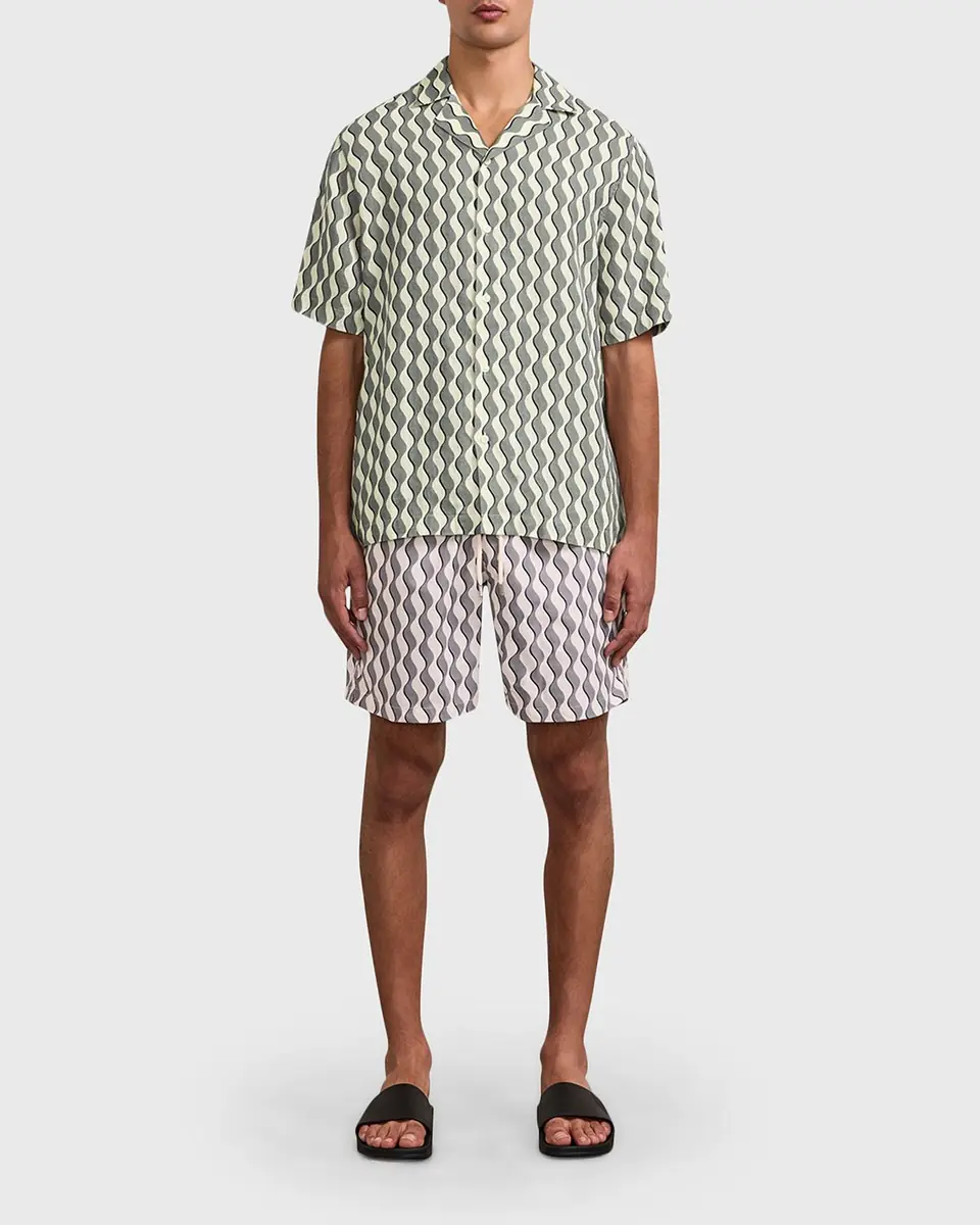 Frescobol Carioca Roberto Geometric Linen Button-Down Shirt | Thumbnail 6