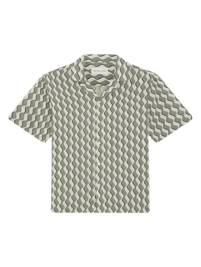 Roberto Geometric Linen Button-Down Shirt