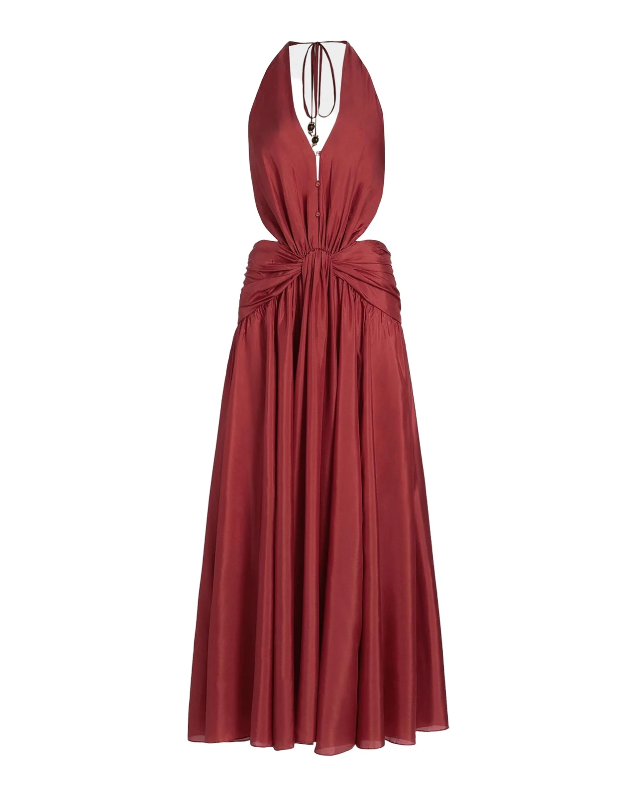 Zimmermann Indra Plunge Halter Maxi Dress