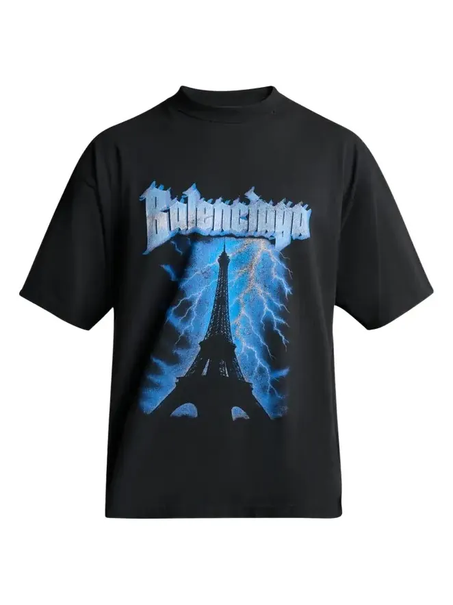 Men's Paris Thunderstorm Oversized T-Shirt