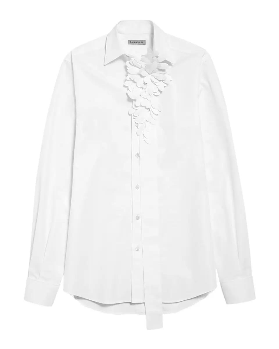 Balenciaga Garden Flower Cotton Poplin Button-Down Shirt | Thumbnail 2 Balenciaga Garden Flower Cotton Poplin Button-Down Shirt | Thumbnail 2