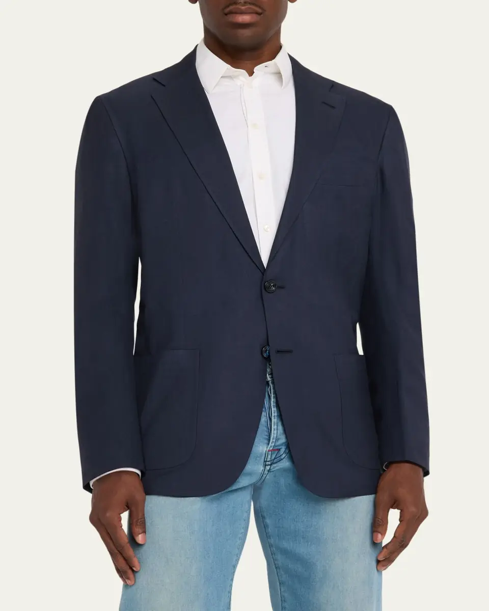 Kiton Men's Washed Cashmere Single-Breasted Jacket | Thumbnail 4 Kiton Men's Washed Cashmere Single-Breasted Jacket | Thumbnail 4