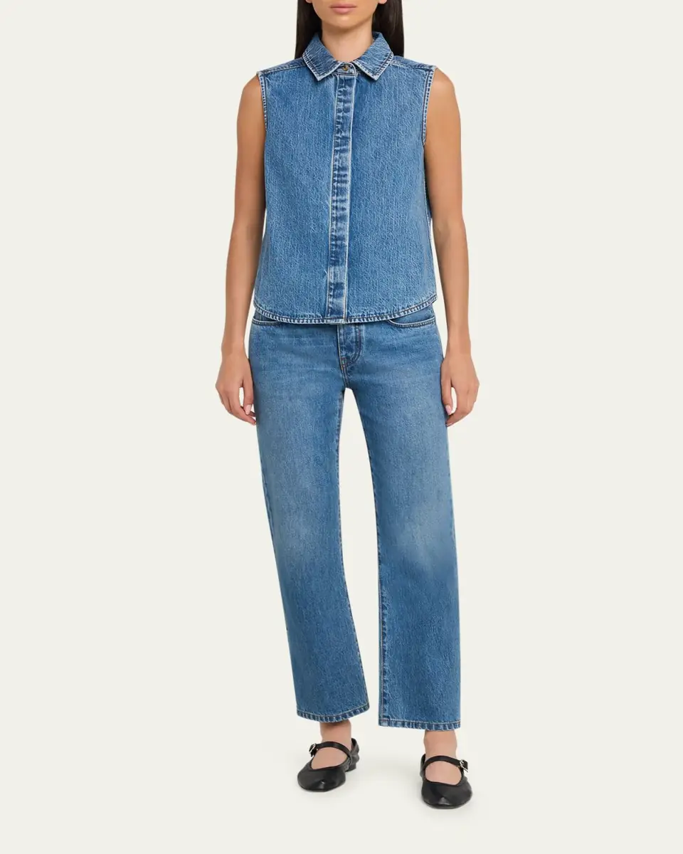 STILL HERE Emma Sleeveless Denim Top | Thumbnail 2 STILL HERE Emma Sleeveless Denim Top | Thumbnail 2