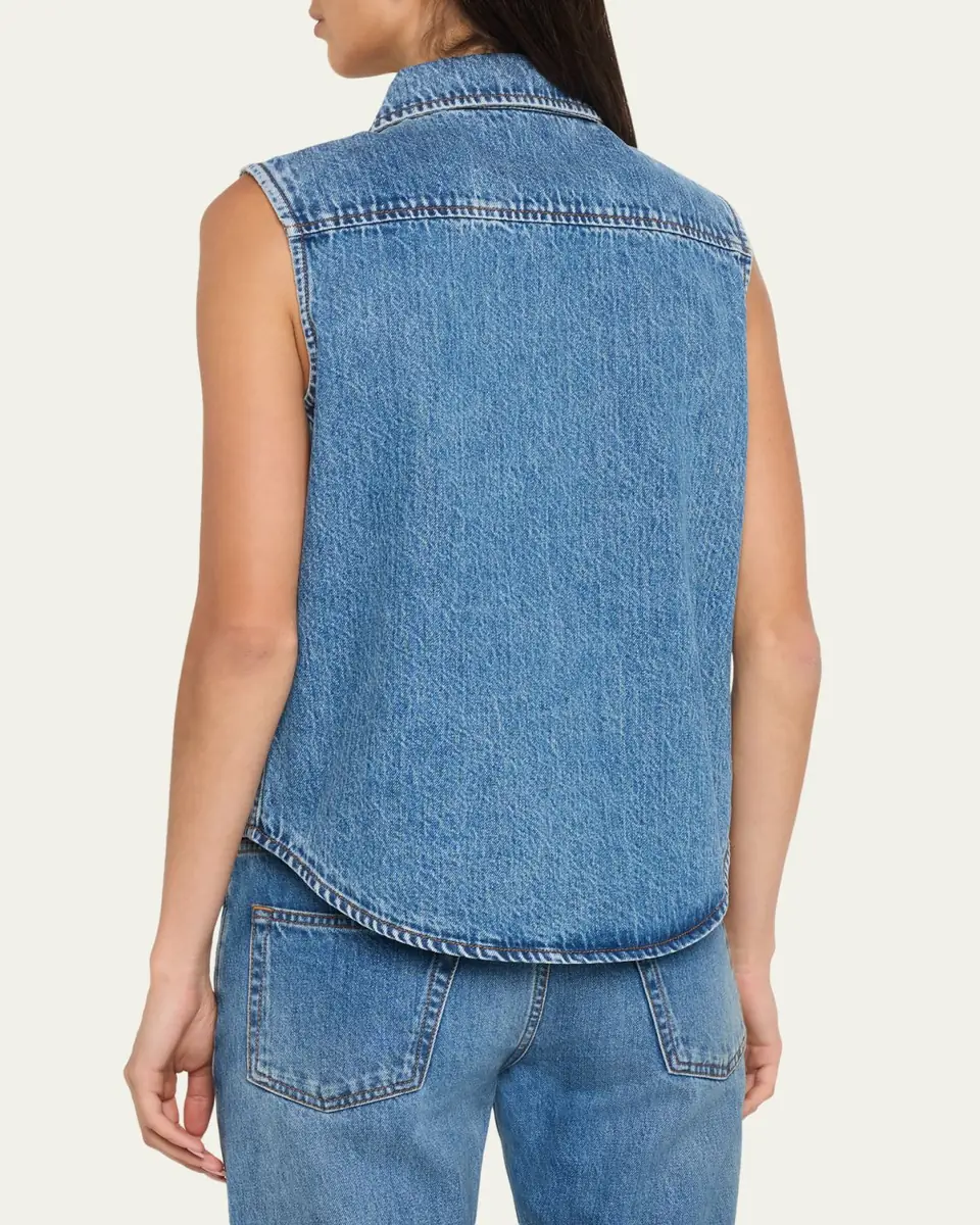 STILL HERE Emma Sleeveless Denim Top | Thumbnail 3 STILL HERE Emma Sleeveless Denim Top | Thumbnail 3