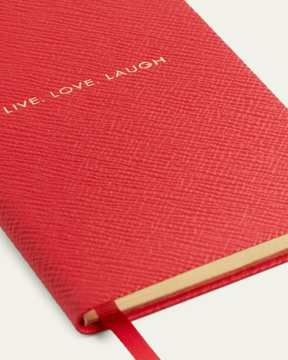 Smythson "Live, Love, Laugh" Panama Leather Pocket Notebook | Thumbnail 2