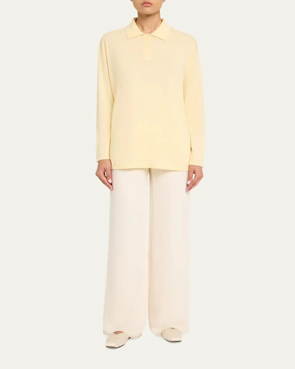 Lisa Yang Caisa Cotton-Cashmere Knit Polo Sweater | Thumbnail 2
