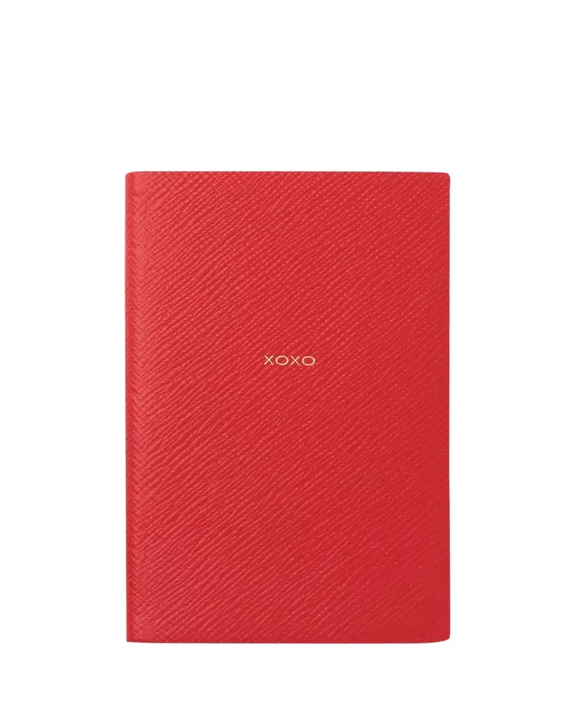 Smythson "XOXO" Panama Leather Pocket Notebook