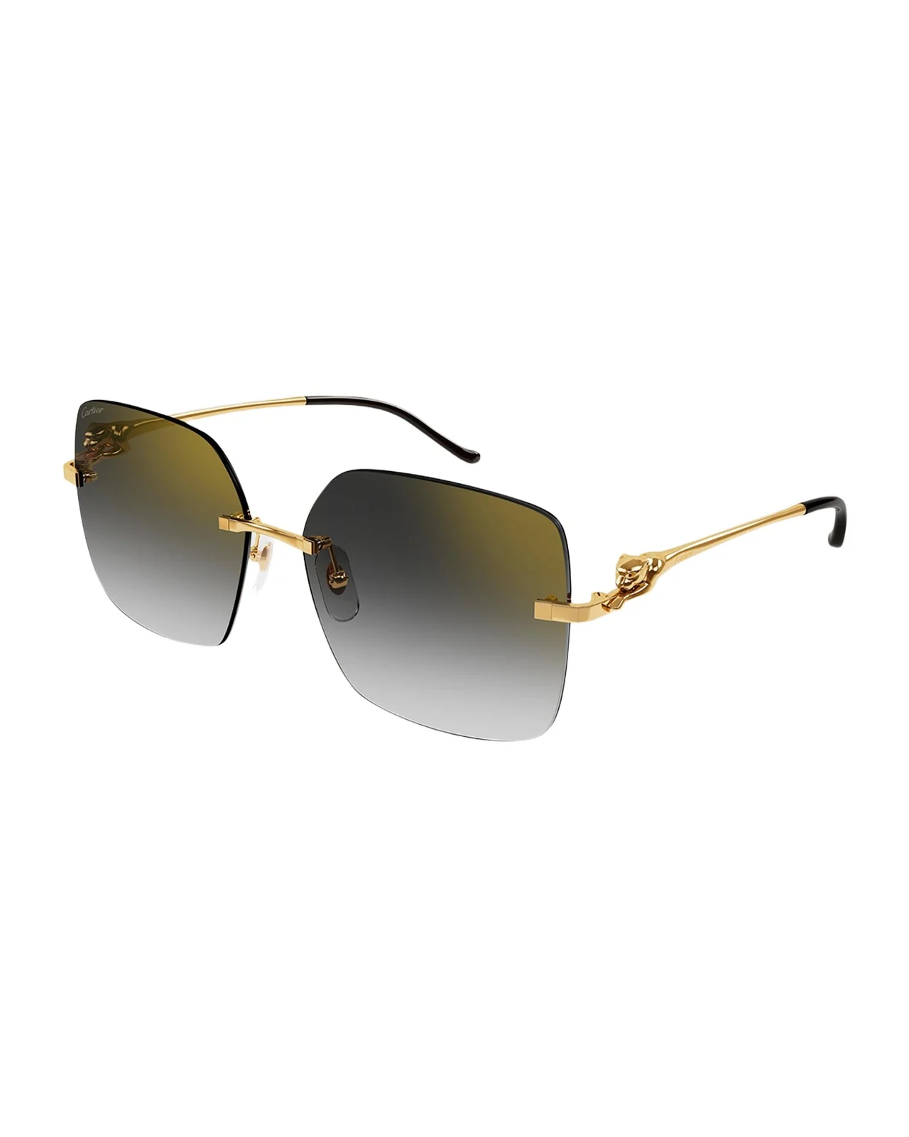Cartier Panther Square Metal Sunglasses
