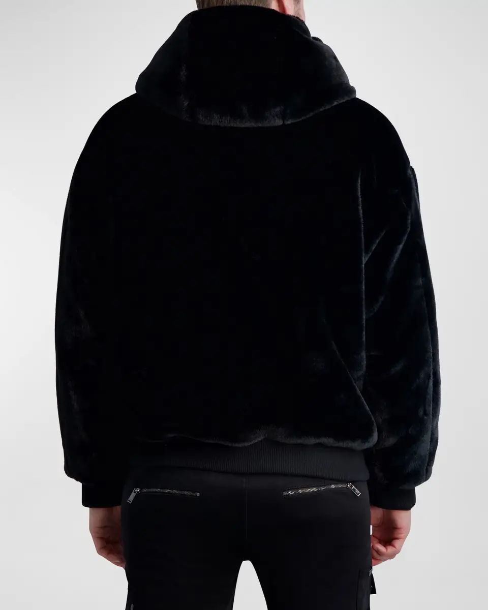 Karl Lagerfeld Paris Men's Reversible Bomber Jacket w/ Faux Fur | Thumbnail 6 Karl Lagerfeld Paris Men's Reversible Bomber Jacket w/ Faux Fur | Thumbnail 6