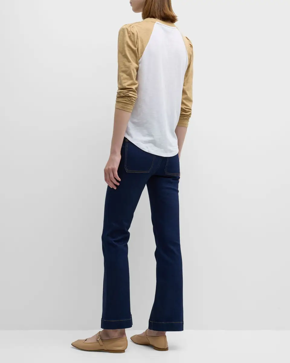 Veronica Beard Carson High Rise Ankle Flare Jeans with Patch Pockets | Thumbnail 4 Veronica Beard Carson High Rise Ankle Flare Jeans with Patch Pockets | Thumbnail 4
