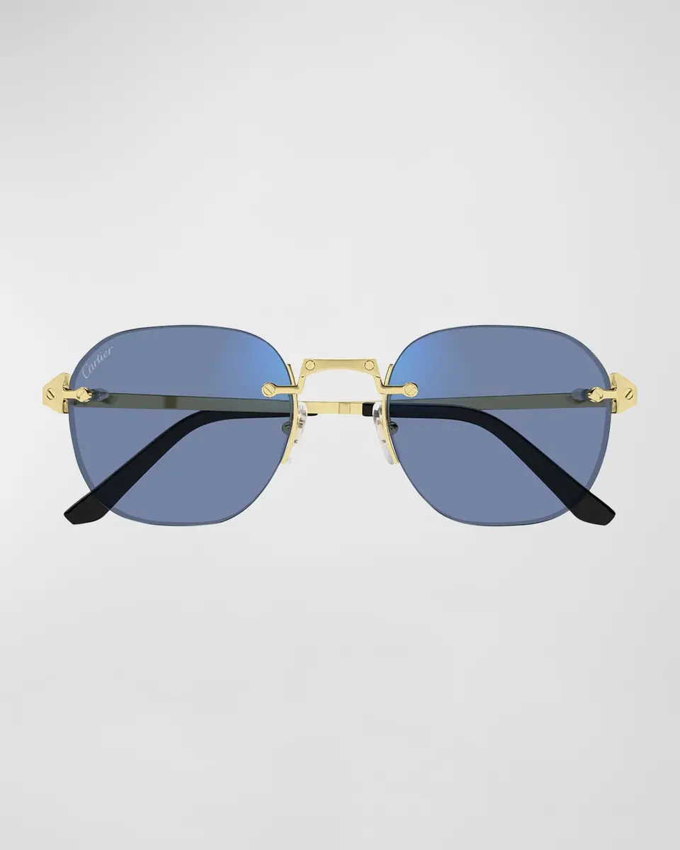 Cartier Men's Rimless Metal Oval Sunglasses | Thumbnail 3 Cartier Men's Rimless Metal Oval Sunglasses | Thumbnail 3