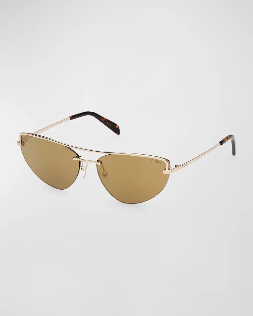 Pucci Semi-Rimmed Metal & Acetate Cat-Eye Sunglasses | Thumbnail 2
