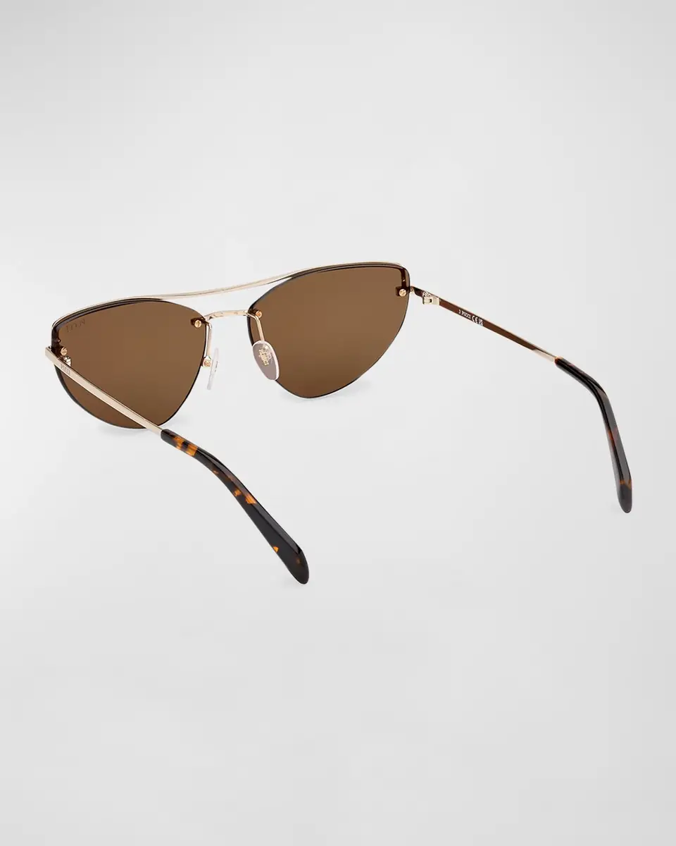 Pucci Semi-Rimmed Metal & Acetate Cat-Eye Sunglasses | Thumbnail 4