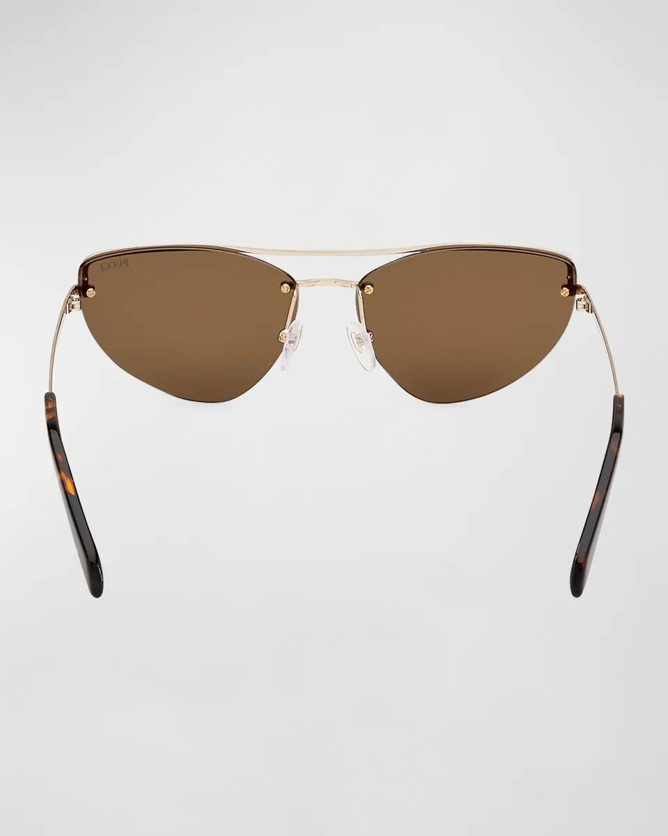 Pucci Semi-Rimmed Metal & Acetate Cat-Eye Sunglasses | Thumbnail 5