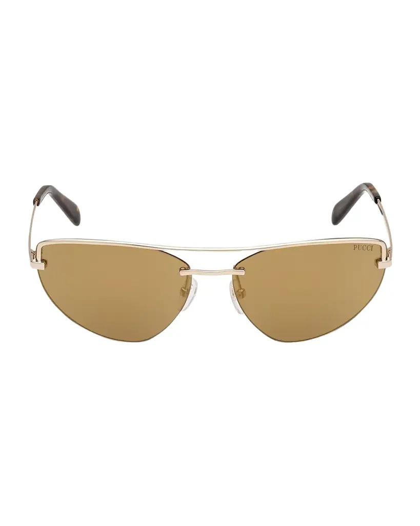 Semi-Rimmed Metal & Acetate Cat-Eye Sunglasses Semi-Rimmed Metal & Acetate Cat-Eye Sunglasses
