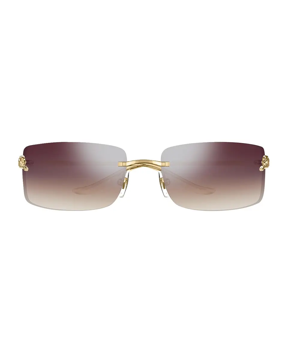 Cartier Panthère Rimless Rectangular Sunglasses in Silver Metal | Thumbnail 3 Cartier Panthère Rimless Rectangular Sunglasses in Silver Metal | Thumbnail 3