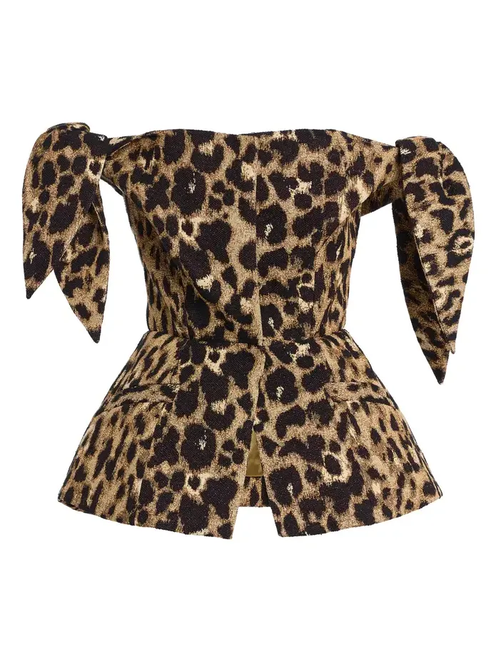Harithand Exclusive Leopard Jacquard Top