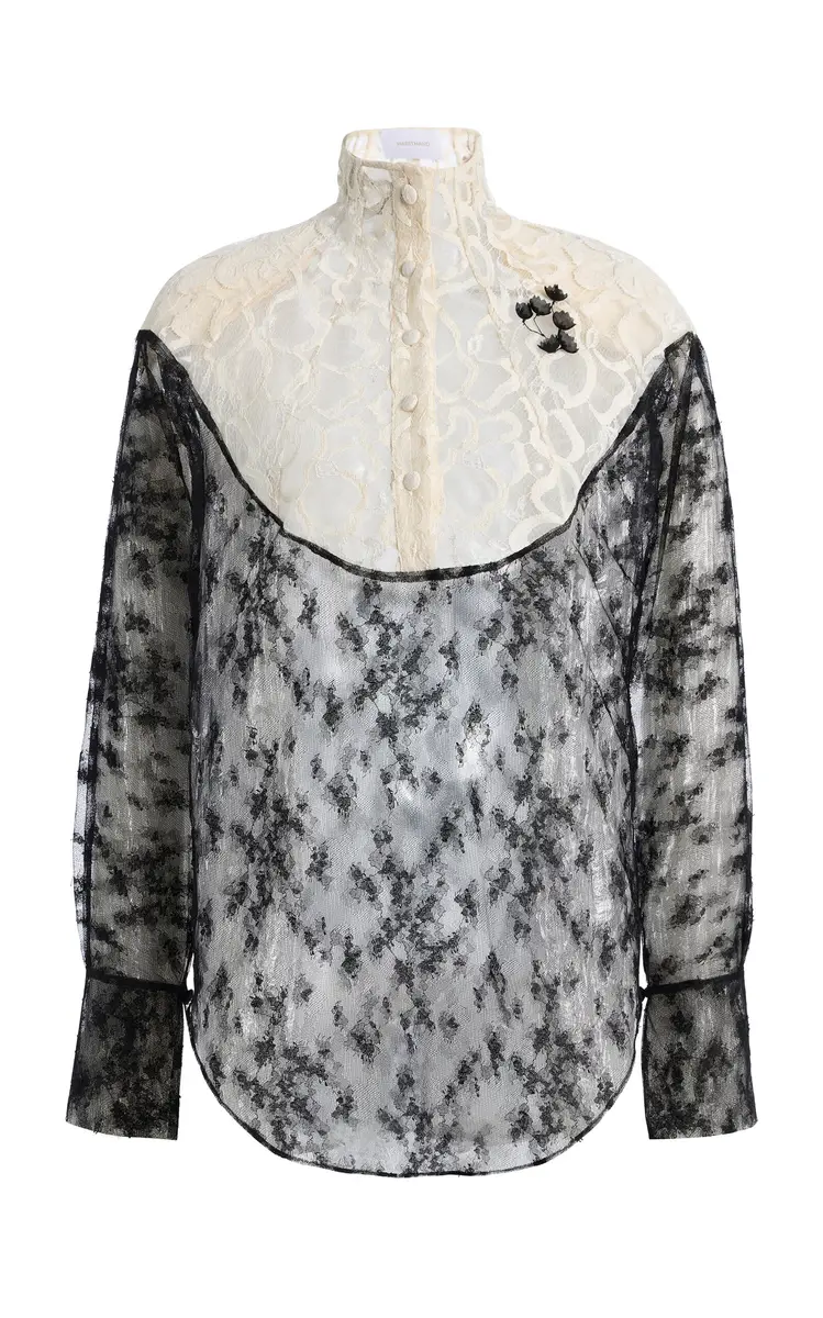 Harithand Exclusive Contrast Lace Top