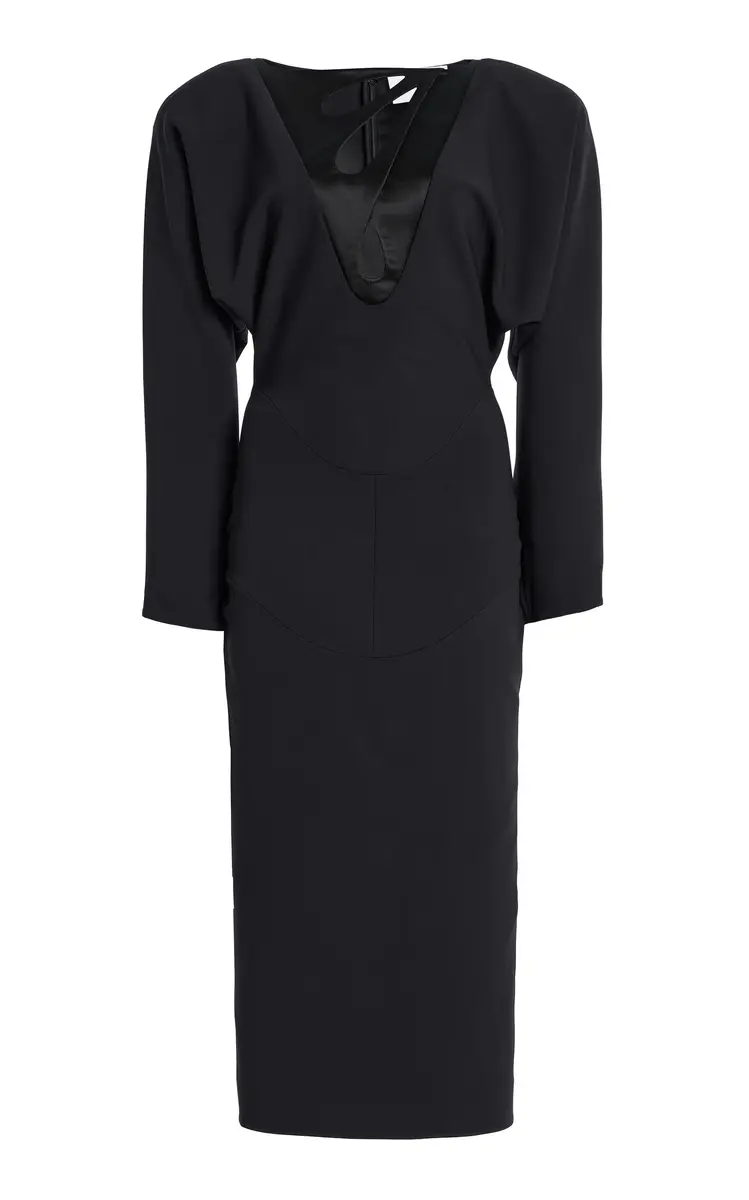 Harithand Exclusive Cutout Crepe Midi Dress