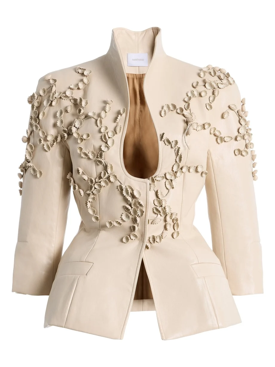 Harithand Exclusive Embellished Leather Jacket
