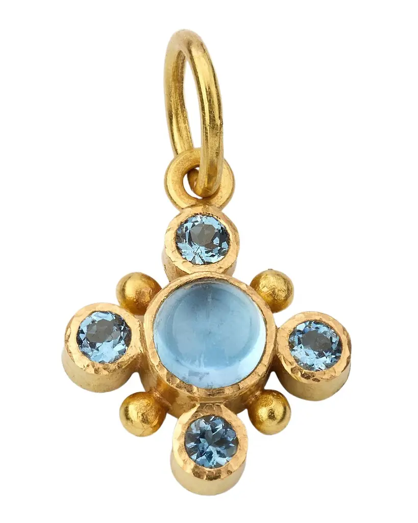 Elizabeth Locke 19K Small Round Aquamarine Pendant | Image 1 Elizabeth Locke 19K Small Round Aquamarine Pendant | Image 1