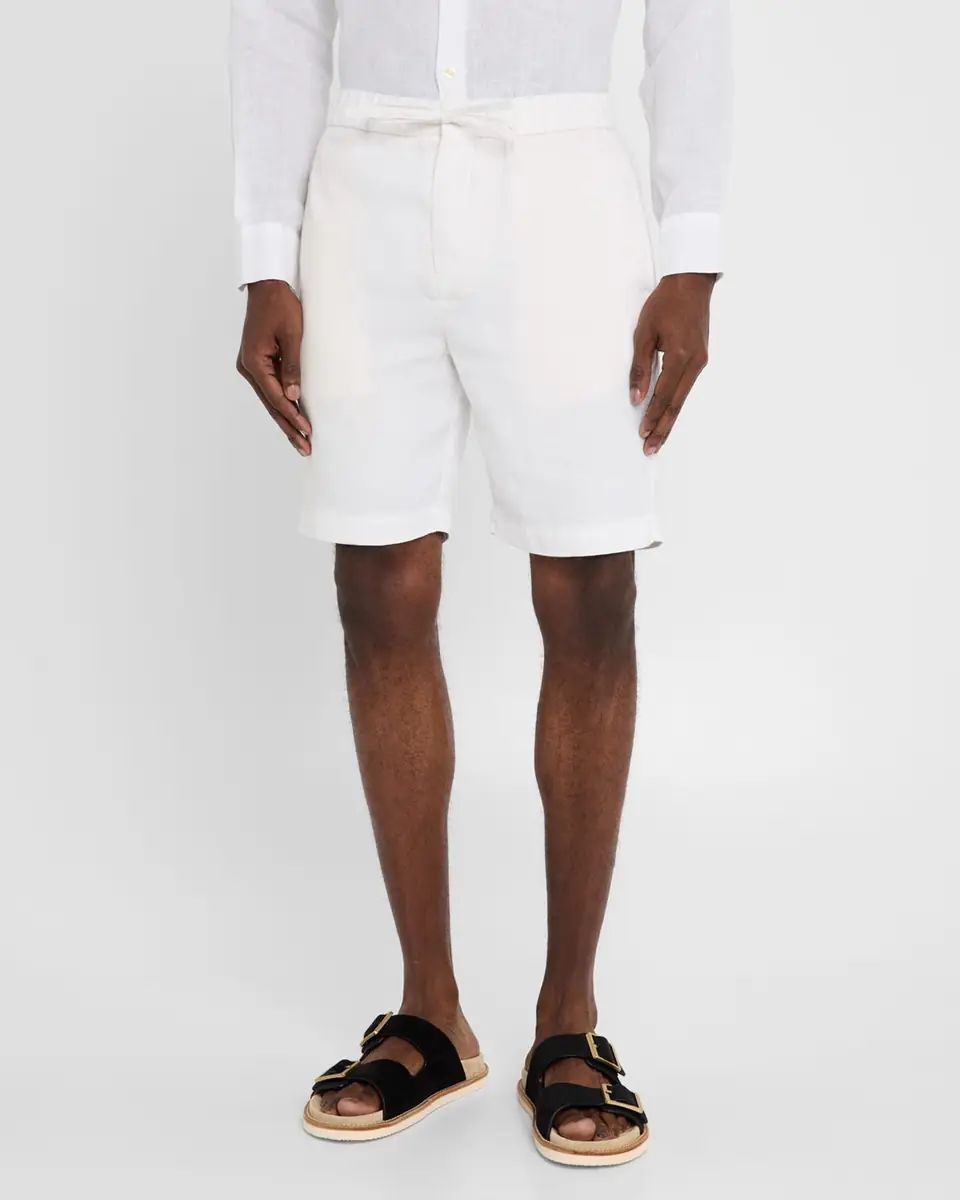 Frescobol Carioca Men's Felipe Linen and Cotton Drawstring Shorts | Thumbnail 4 Frescobol Carioca Men's Felipe Linen and Cotton Drawstring Shorts | Thumbnail 4