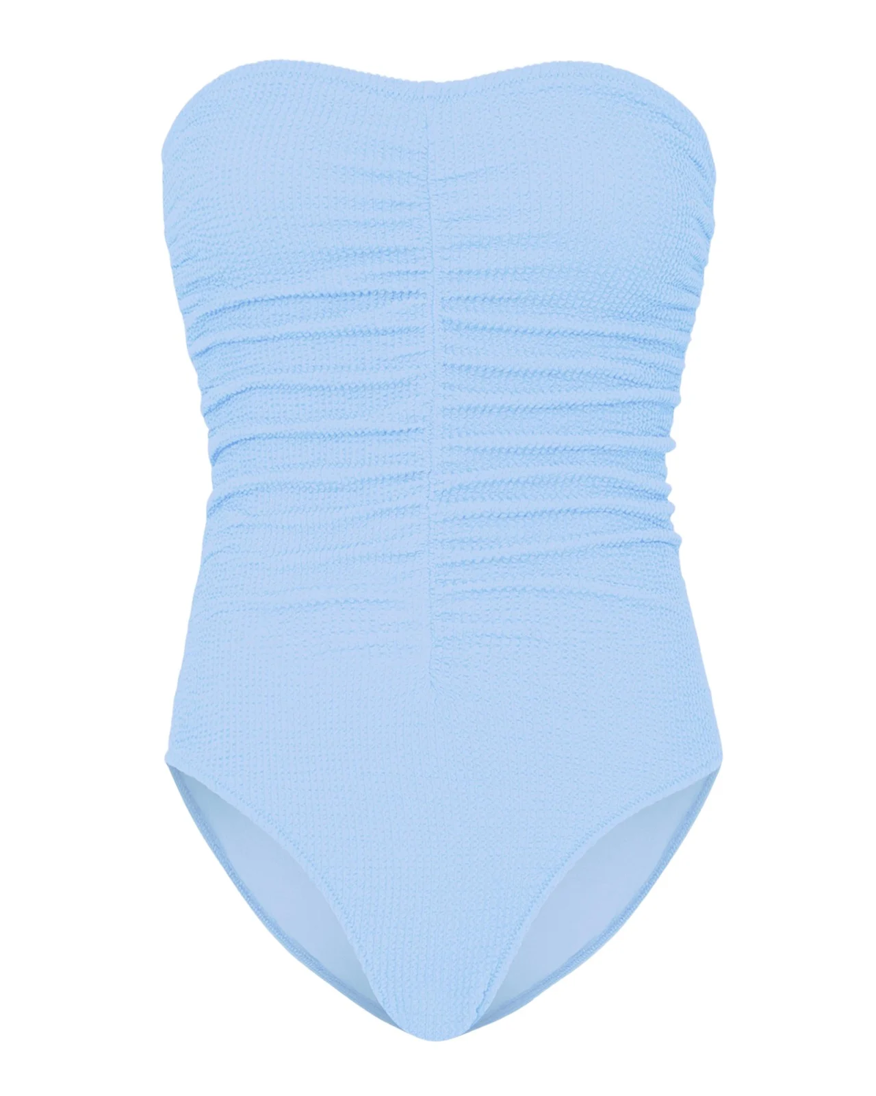 Milly Cabana Textured Ruched Strapless One-Piece Swimsuit